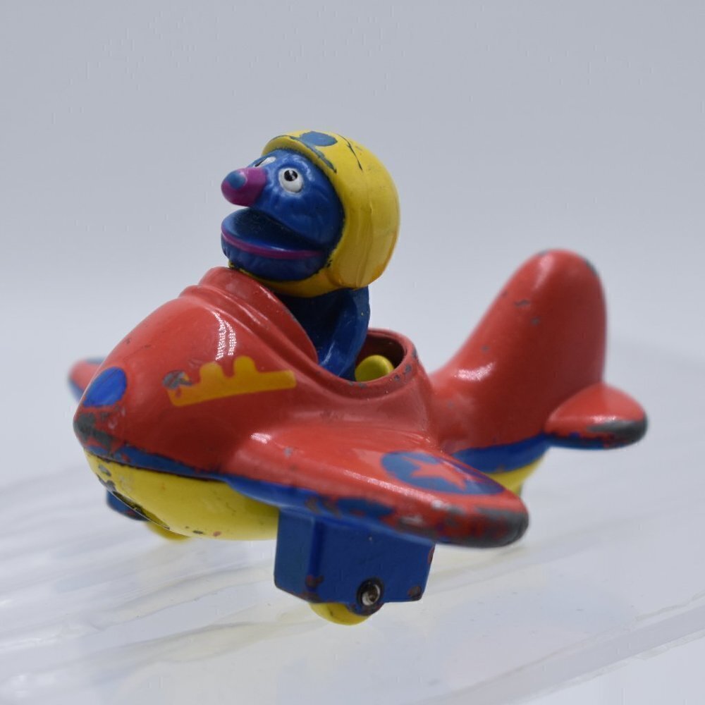 Playskool Grover Airplane Sesame Street 1986 Muppets Plane Red Die Cast